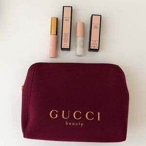 NWT Gucci Beauty Cosmetic Pouch with Mini Mascara and Serum Primer